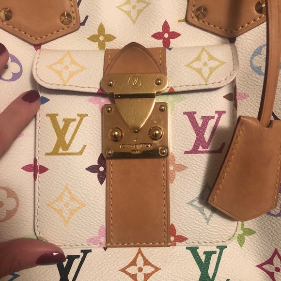 LV White Monogram Multicolor Canvas Speedy - Picture 5 of 8